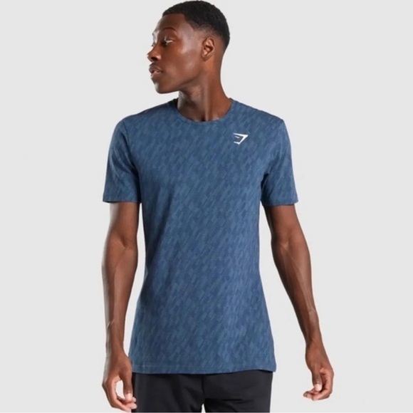 Gymshark Other - Gymshark Blue Critical Short Sleeve Athletic Shirt Tee Blue Stretchy Mens XXL